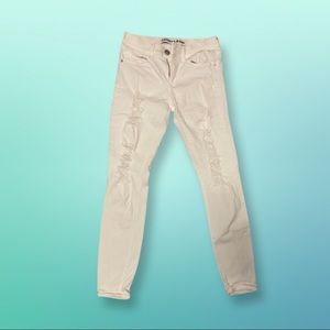 Express distressed white jeans